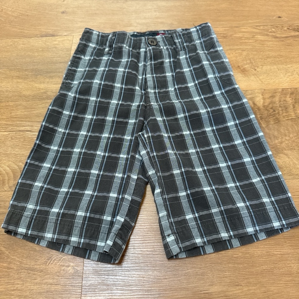 Youth Size 5 Ocean Current Brown Plaid Bermuda Summer Shorts EUC